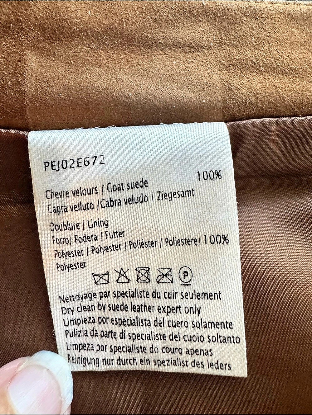 PABLO by Gérard Darel 100% Goat Suede Snap-Front Mini Skirt | Brown | US 6 FR 38 - Picture 9 of 10